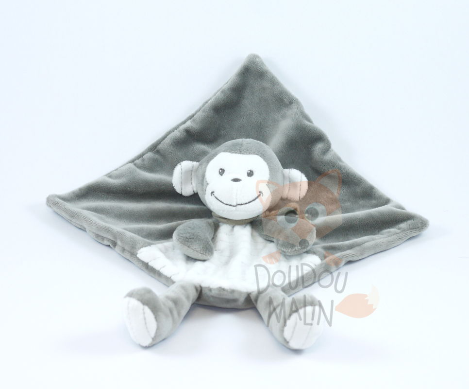  baby comforter monkey grey white 
